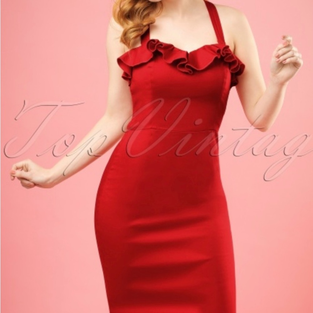 BNWT Cute Collectif Mandy multiway pencil dress scarlet pinup 50s strapless vamp